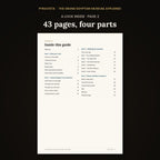 Inside the 43-page Grand Egyptian Museum guide — contents